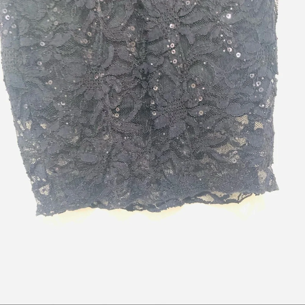 EMERALD SUNDAE black lace sequin bodycon dress S